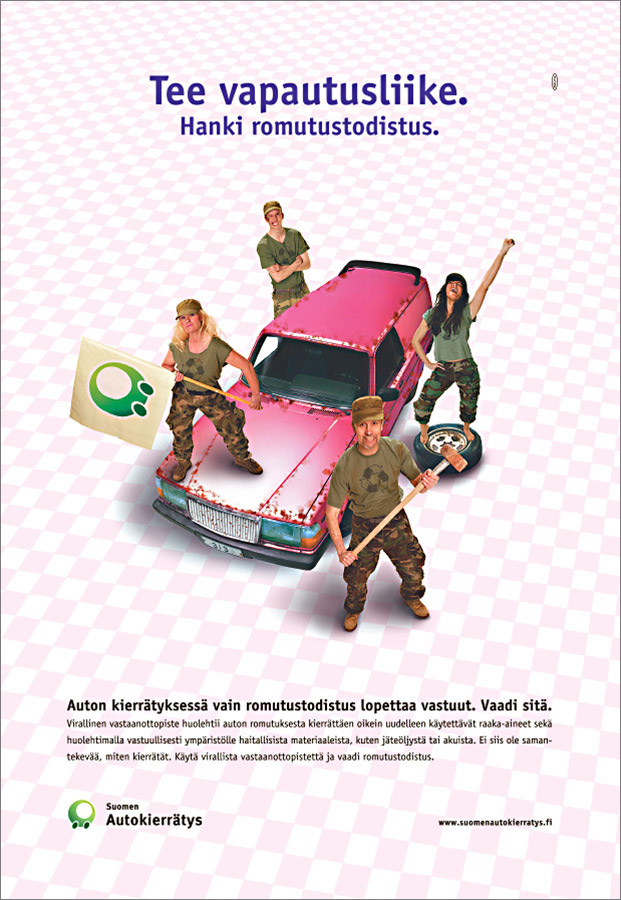Suomen Autokierrätys, IS-lehtimainos.