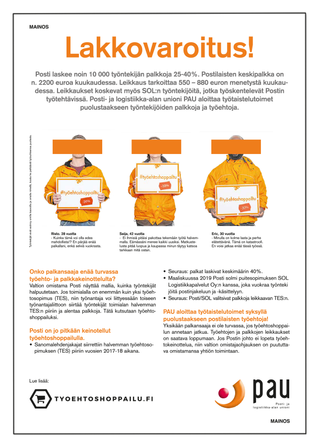 PAU, HS, lakkovaroitus