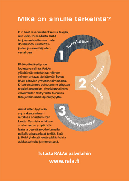 RALA, Mikä on sinulle tärkeintä, esite.