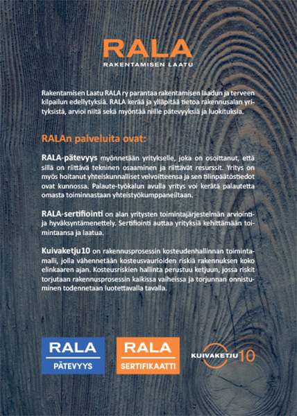 RALA, Rakentamisen laatu, esite.