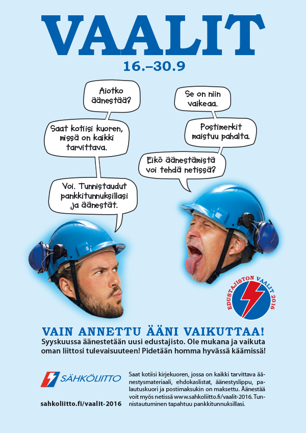 Sähköliitto vaalit, juliste