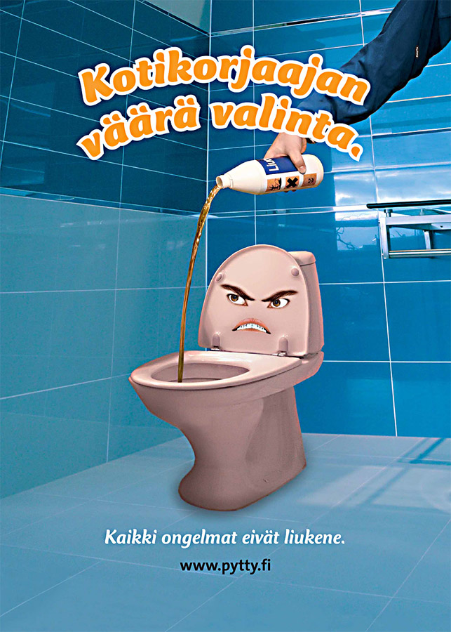 Vesilaitosyhdistys. Pytty-kampanja. Kotikorjaajan väärä valinta. Vesilaitosyhdistys. Pytty-kampanja. Kotikorjaajan väärä valinta.