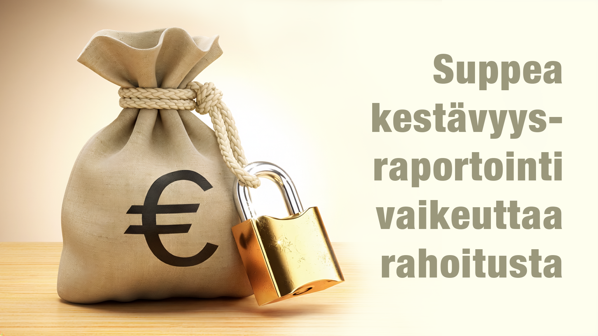 Kiristääkö keveämpi kestävyysraportointi rahoituksen saatavuutta? Kiristääkö keveämpi kestävyysraportointi rahoituksen saatavuutta?